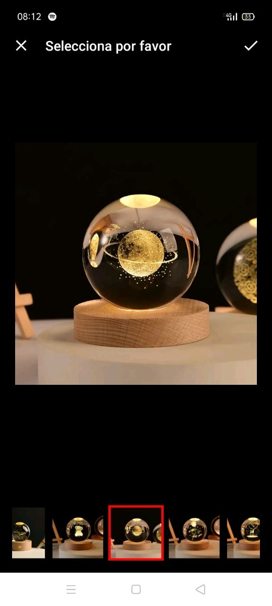 Bola cristal con luz led