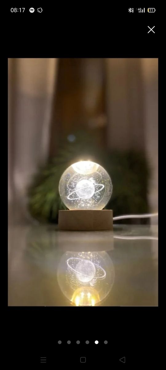 Bola cristal con luz led