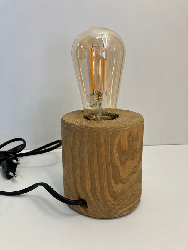 Lampada tavolo tronchetto in legno