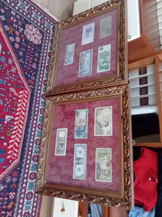 Coppia quadri banconote