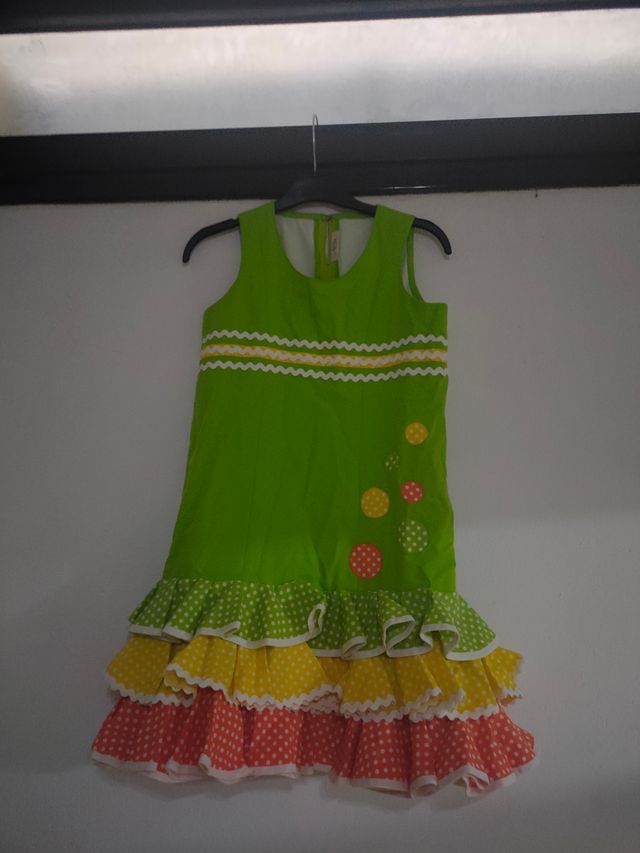 Traje verde de Flamenca niña T. 10