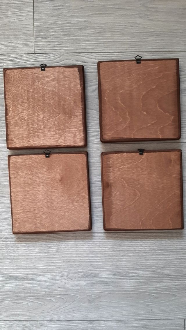 4 quadretti in legno da cucina