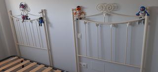 Cabecero forja blanco crema