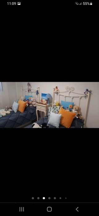 Cabecero forja blanco crema