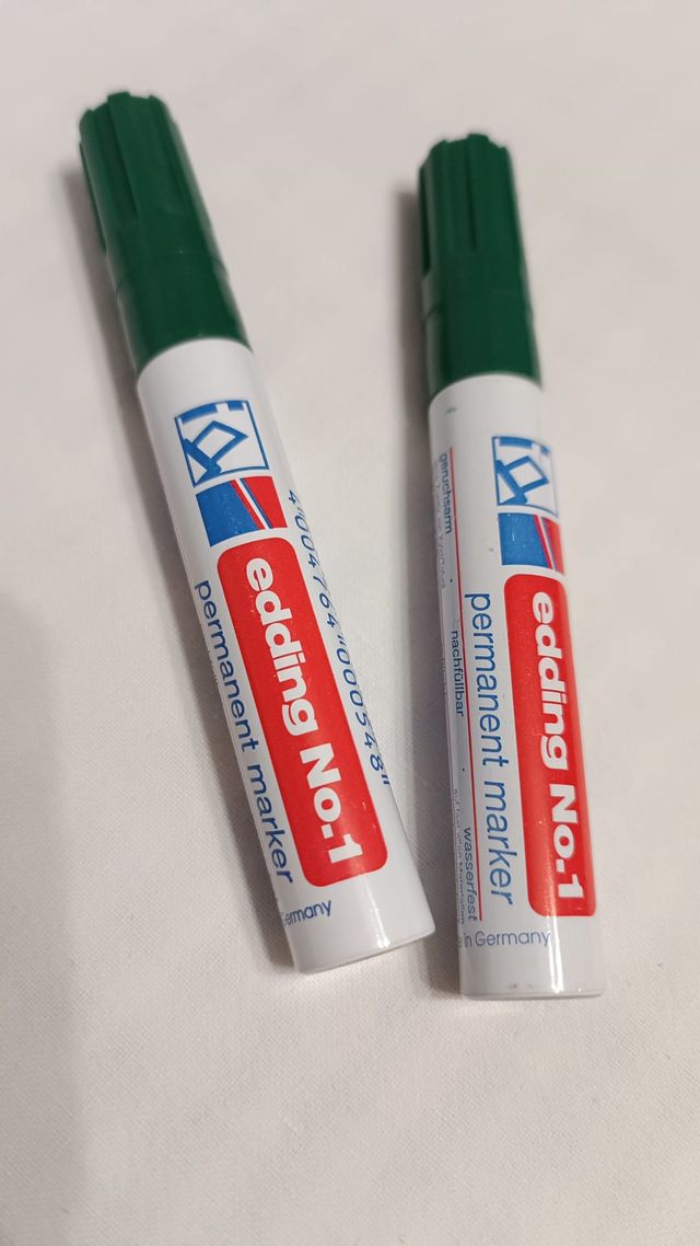 LOTE 2 ROTULADORES EDDING Nº 1 (VERDE)