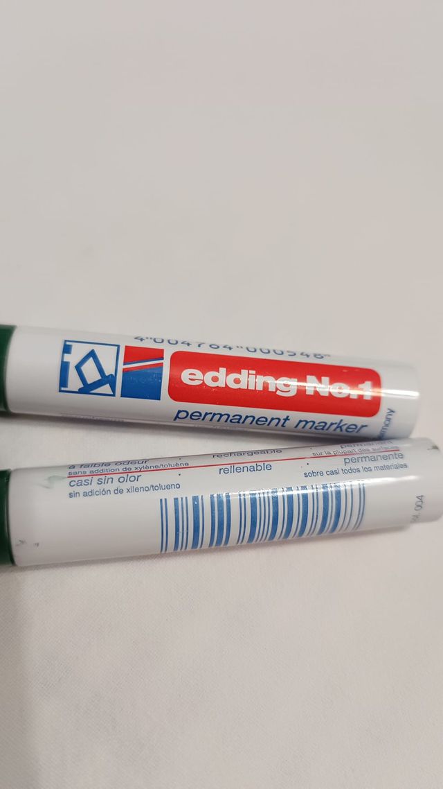 LOTE 2 ROTULADORES EDDING Nº 1 (VERDE)