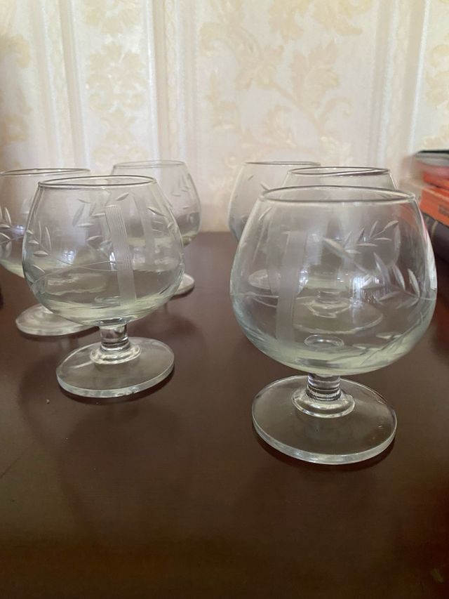 6 copas de licor cristal tallado