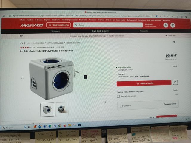 Cargador cubo - powercube 4 tomas+ 2 usb