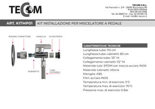MANGUERAS TECOM PARA GRIFO DE PEDAL 2 ENTRADAS 110