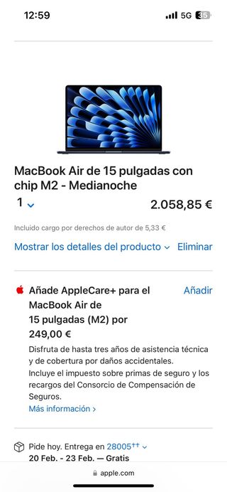 MacBook Air M2 15” 512Gb/16Gb