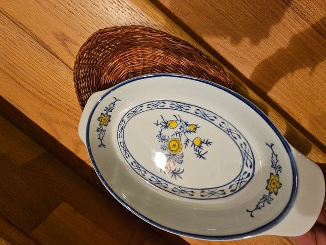 Piatto pirofila forno e da tavola con vimini