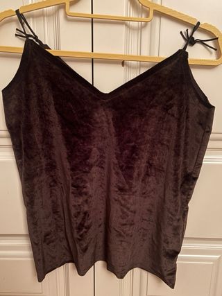 Blusa lencera terciopelo verde Pull & Bear