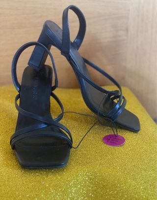 sandalia tacon negro 38