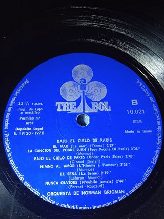 Vinilo Bajo el cielo de París