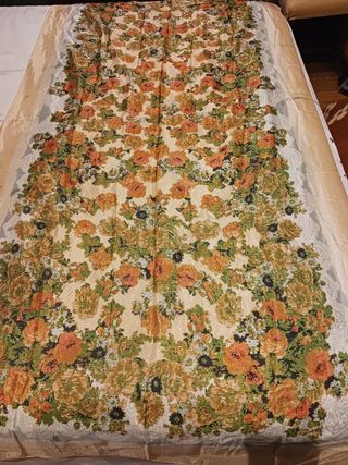 Enorme pañuelo seda y viscosa vintage