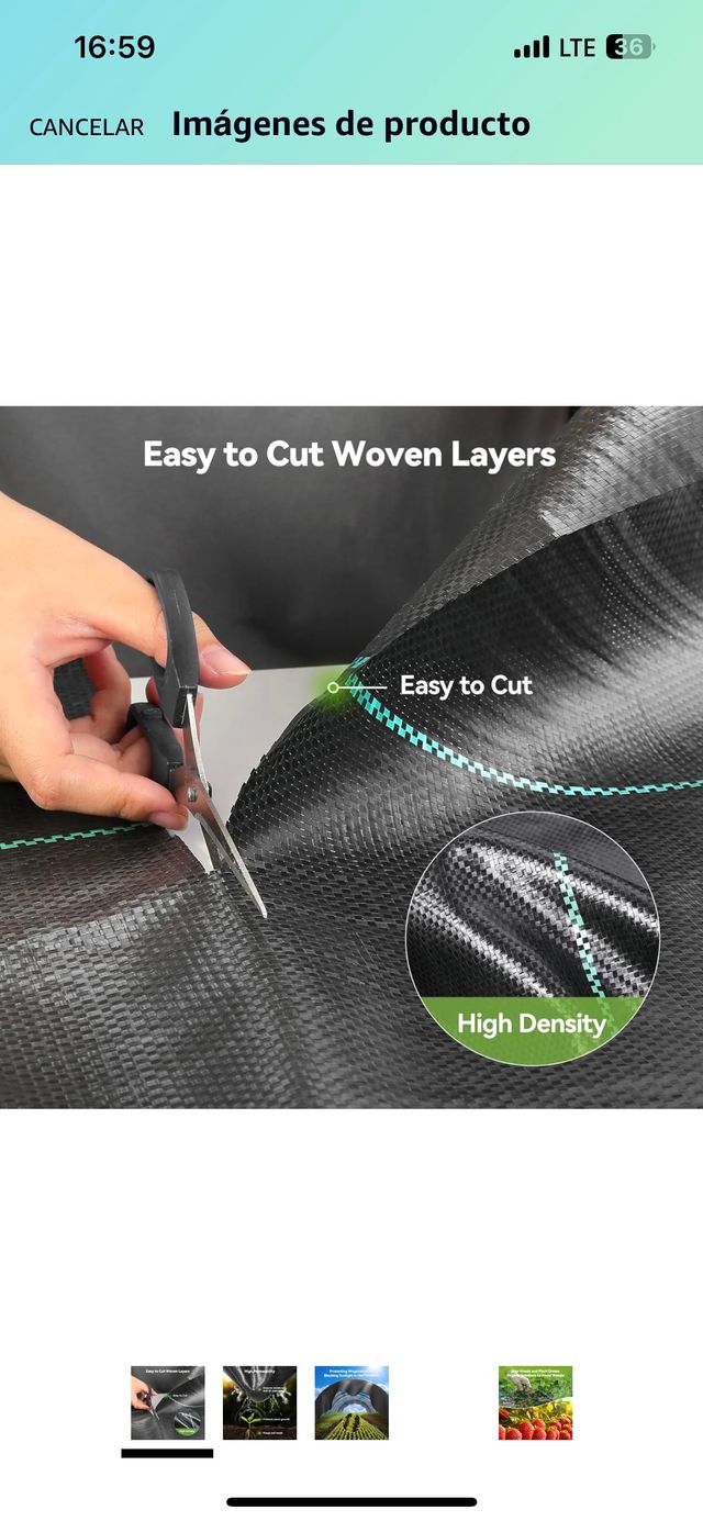 Tela resistente para control