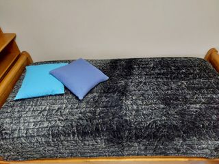 MANTA AZUL Y BEIGE