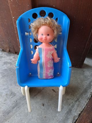 Raro seggiolone per mini bambole vintage
