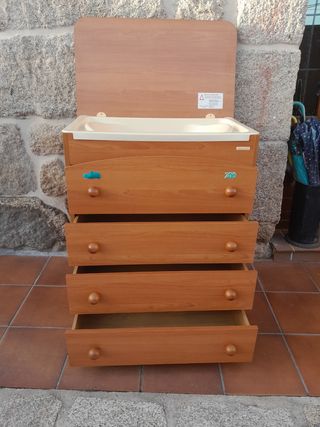 Mueble bañera bebé con 4 cajones
