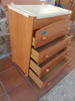 Mueble bañera bebé con 4 cajones