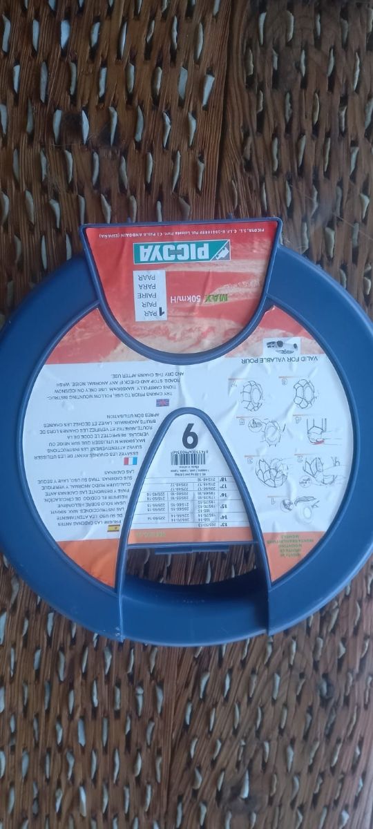 Cadenas ruedas coche nieve sin uso ABS 9 mm