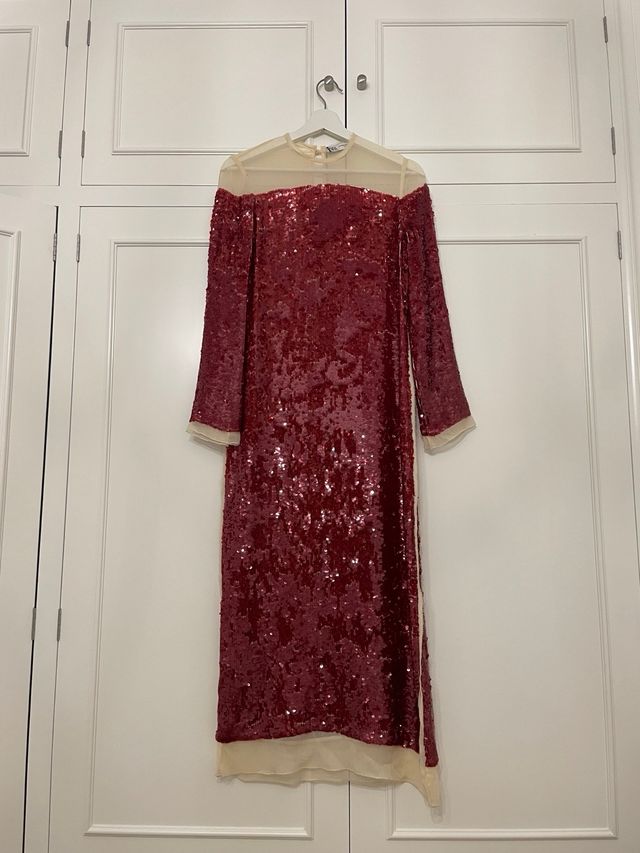 vestido fiesta zara edicion lentejuelas