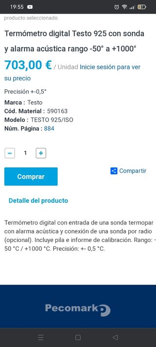 TESTO 925 Termómetro Profesional