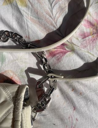 bolso bimba y lola blanco acolchado grande