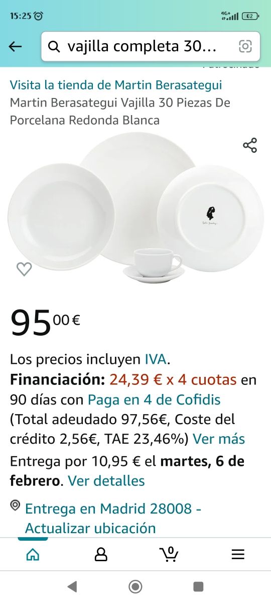 Vajilla 30 piezas Martín berasategui