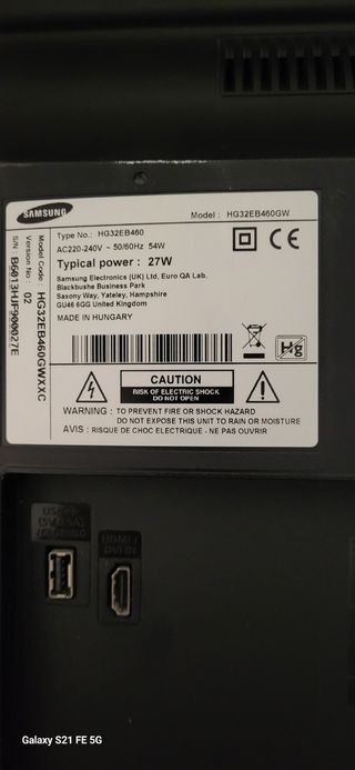 Televisión Samsung 32" pulgadas NO ES SMART TV