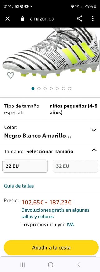 Zapatos de fútbol ADIDAS.