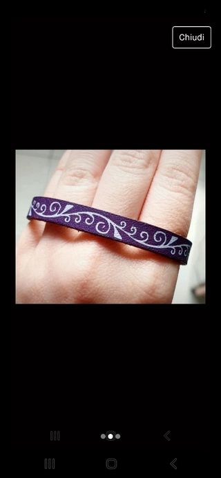 Bracciale viola in cuoio