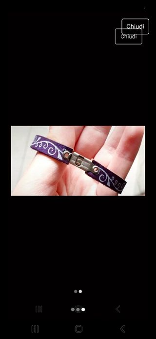 Bracciale viola in cuoio