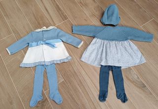 2 vestidos y leotardos Cóndor 6-9 meses