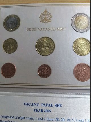 8 Valores Vaticano 2005 Serie Vacante