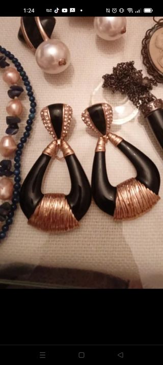 Pendientes bisutería vintage - flamenca