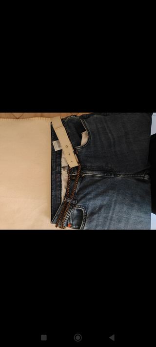 Cinta Exte' vintage pelle e catena cm 85