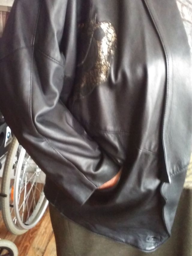Chaqueton piel y ante. Talla L/XL Vintage.