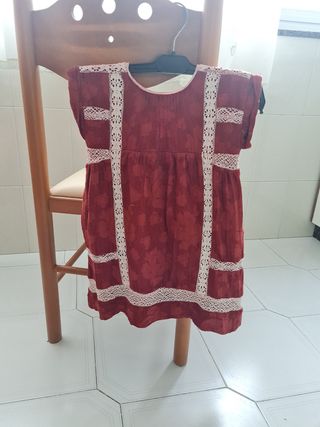 Vestido niña color caldero