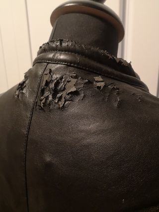 Cazadora negra mujer piel sintética