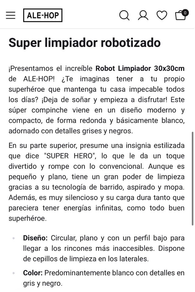 Robot aspirador Ale -Hop