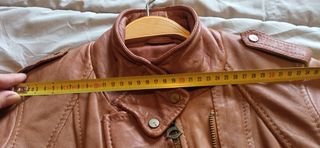 Cazadora de cuero camel talla S
