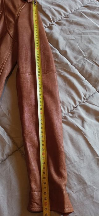 Cazadora de cuero camel talla S