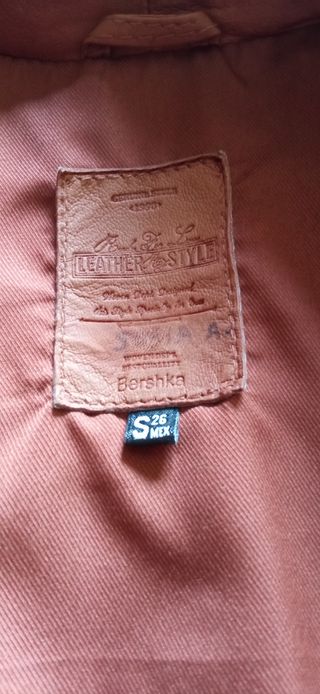 Cazadora de cuero camel talla S