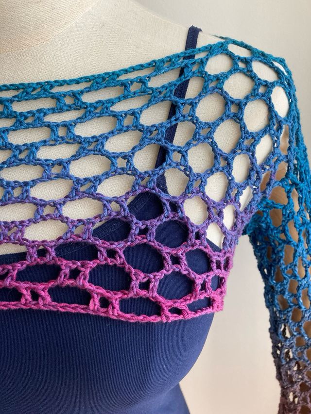 top a rete con maniche lunghe