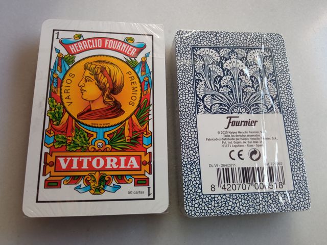 Lotes 2 Barajas de Naipes Fournier Color A+R