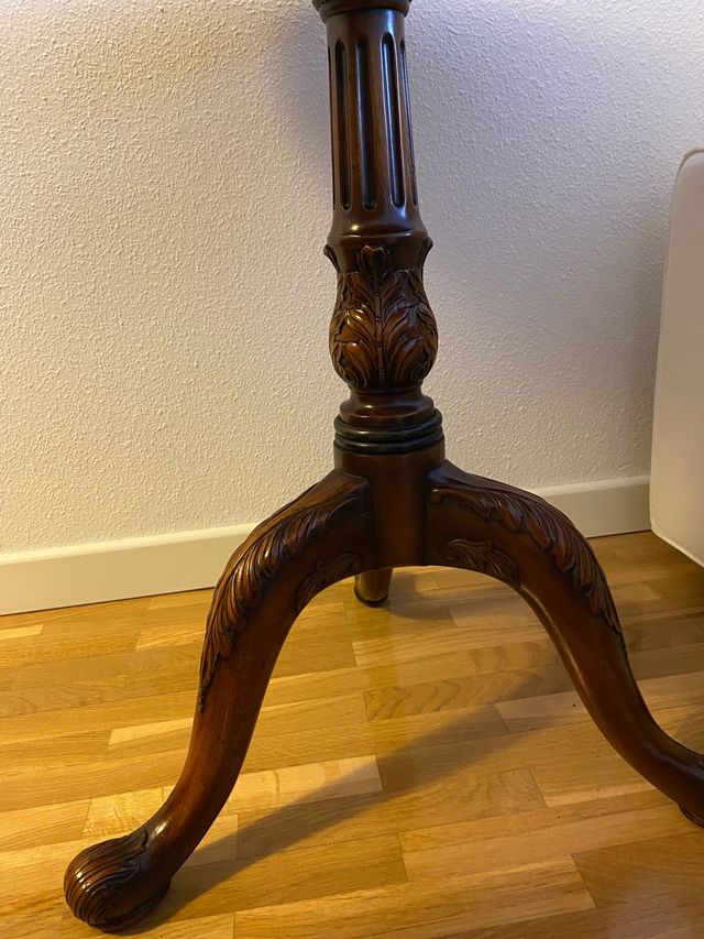 Mesa madera caoba redonda