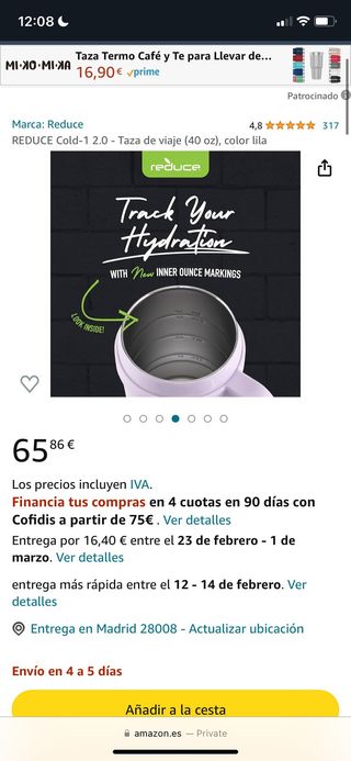 Termo Viaje Reduce, 40 oz, Acero Inoxidable