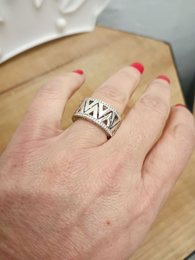 Anillo oro blanco y brillantes