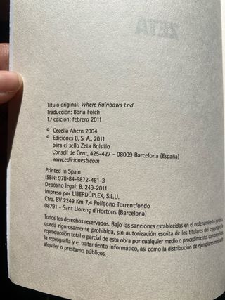 Donde Termina el Arcoíris - Love, Rosie 1 Edición